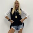 gilet con scollo tondo e spacchi laterali nives